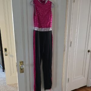 Weissman Fuchsia and Silver Sequin Dance Costume